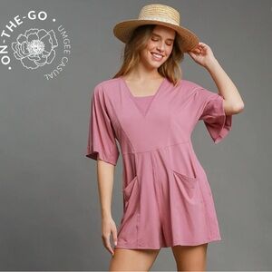 Umgee Half Sleeved Double Pocket Romper